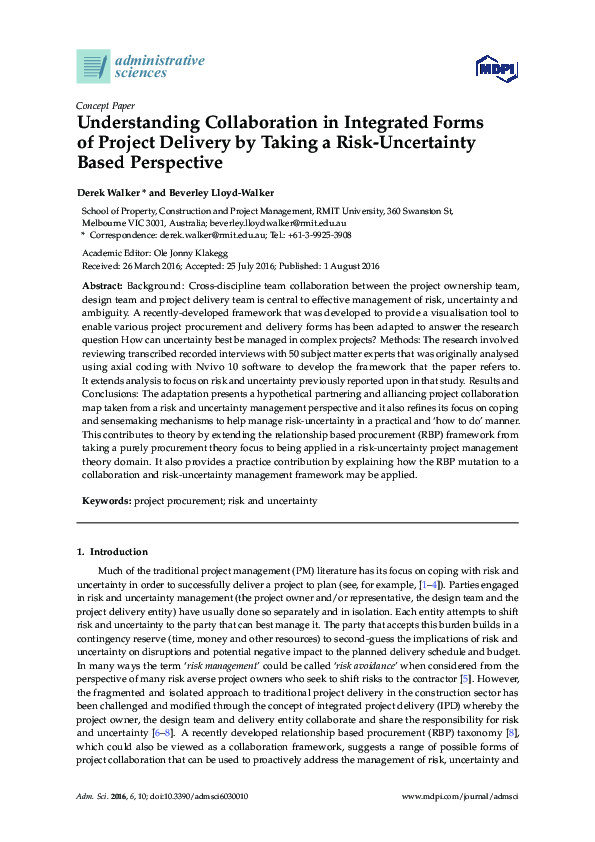 (PDF) Understanding Collaboration in Integrated Forms of Project ...