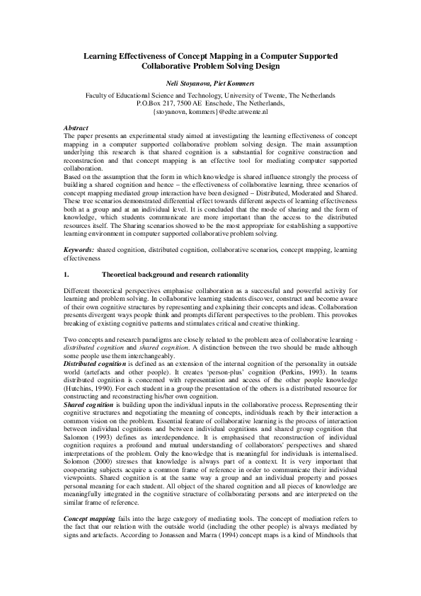 (PDF) Learning effectiveness of concept mapping in a computer-supported ...