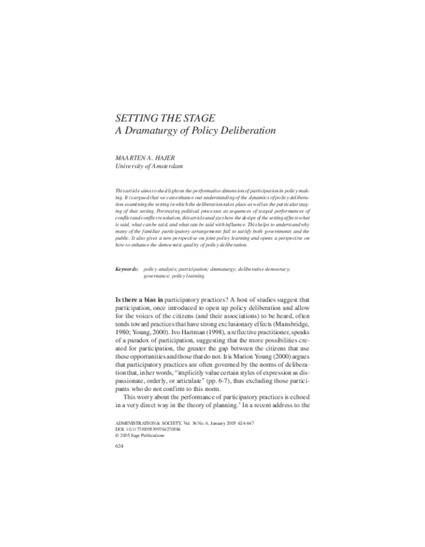 (PDF) Setting the Stage