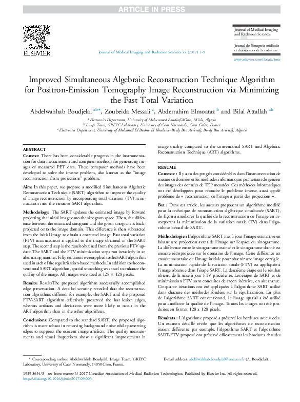 (PDF) Improved Simultaneous Algebraic Reconstruction Technique ...