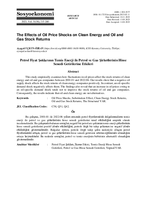 (PDF) The Effects of Oil Price Shocks on Clean Energy and Oil and Gas ...