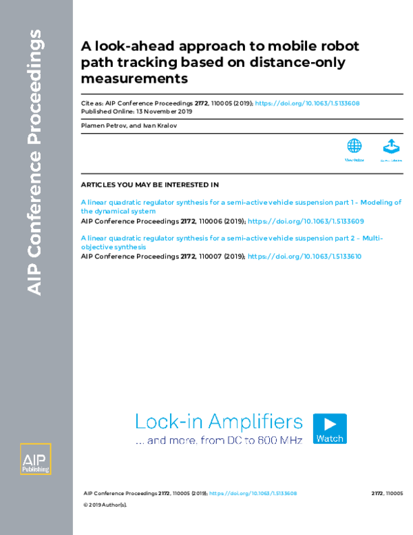 (PDF) A look-ahead approach to mobile robot path tracking based on ...