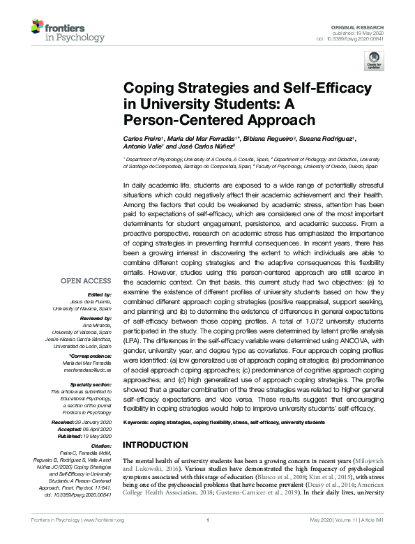 (PDF) Coping Strategies and Self-Efficacy in University Students: A ...