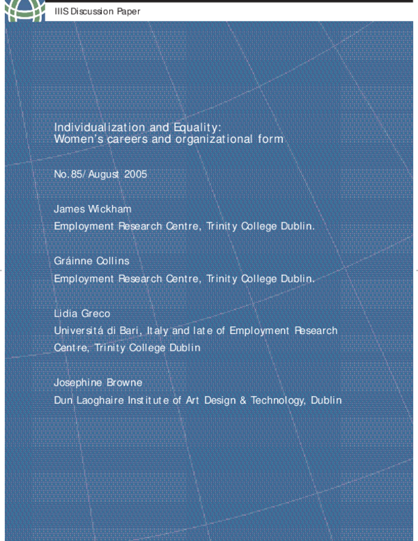 (PDF) Individualization and Equality: Women's Careers and ...