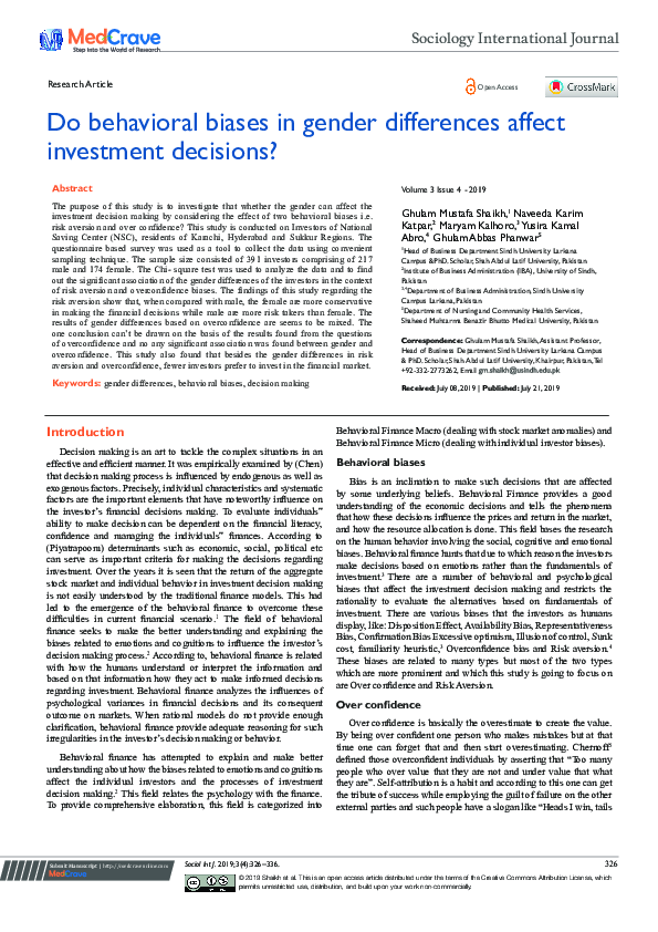 (PDF) Do behavioral biases in gender differences affect investment ...