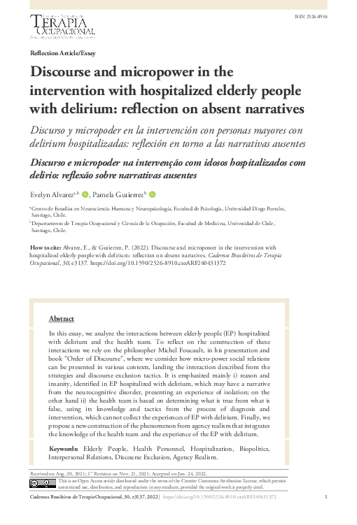 (PDF) Discourse and micropower in the intervention with hospitalized ...