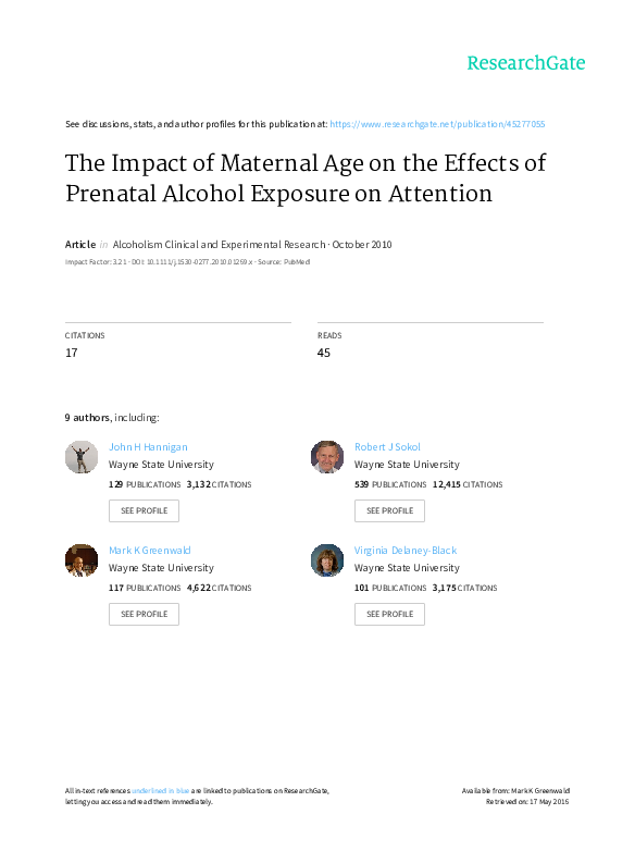 (PDF) The Impact of Maternal Age on the Effects of
