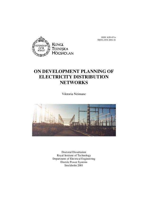 (PDF) On development planning of electricity distribution networks