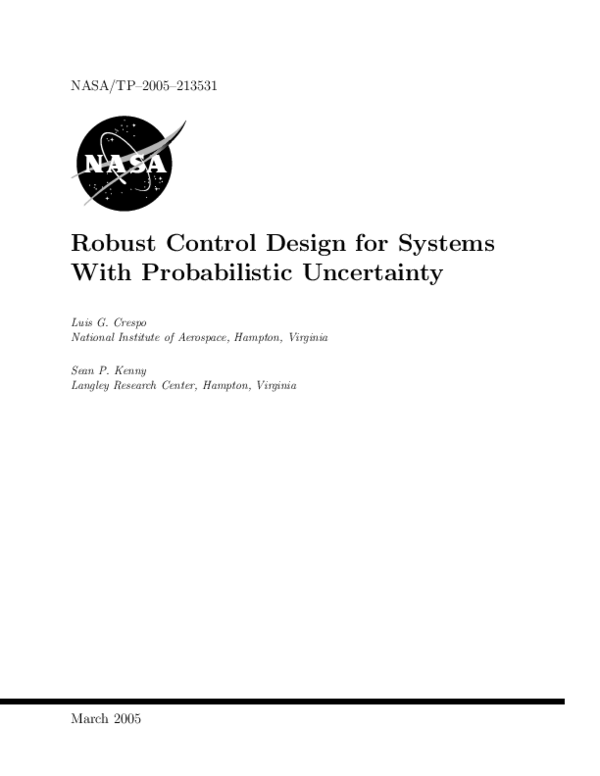 (PDF) Robust control design for systems with probabilistic uncertainty