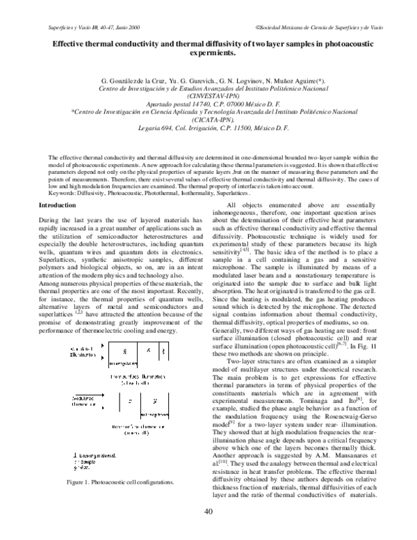 (PDF) Effective thermal conductivity and thermal diffusivity of two ...
