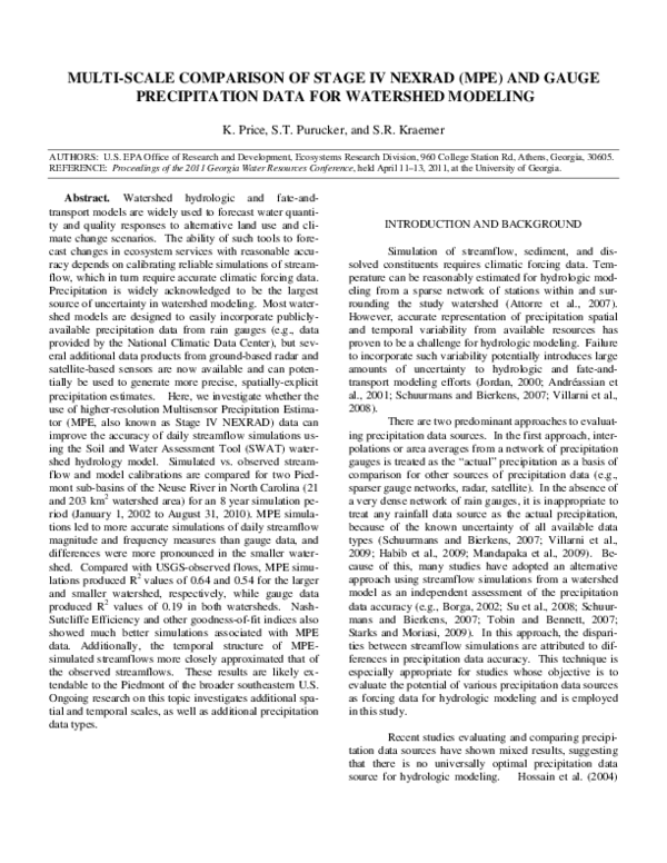 (PDF) Multi-scale comparison of Stage IV NEXRAD (MPE) and gauge ...