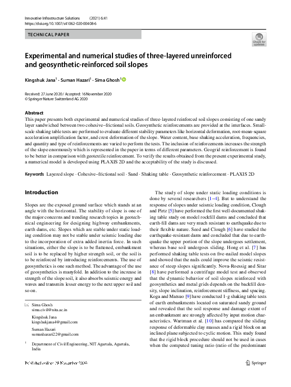 (PDF) Experimental and numerical studies of three-layered unreinforced ...
