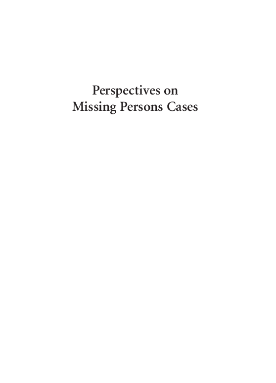 (PDF) Perspectives on Missing Persons Cases