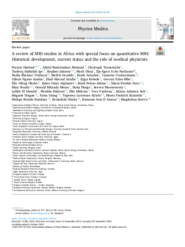 (PDF) A review of MRI studies in Africa with special focus on ...