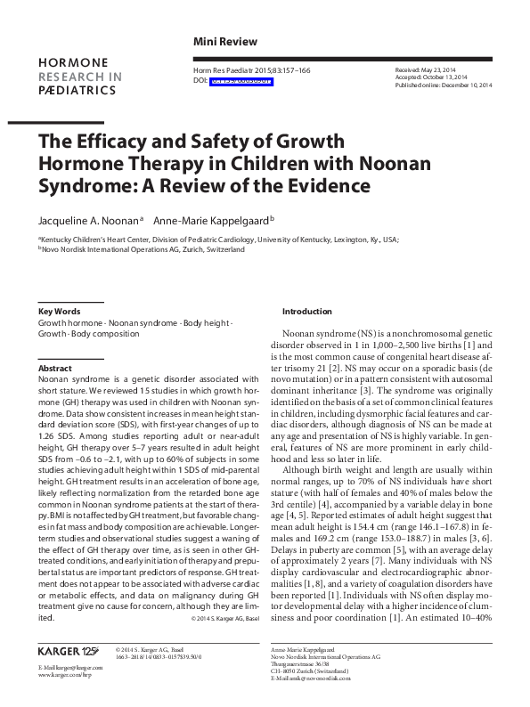 (PDF) The Efficacy and Safety of Growth Hormone Therapy in Children ...