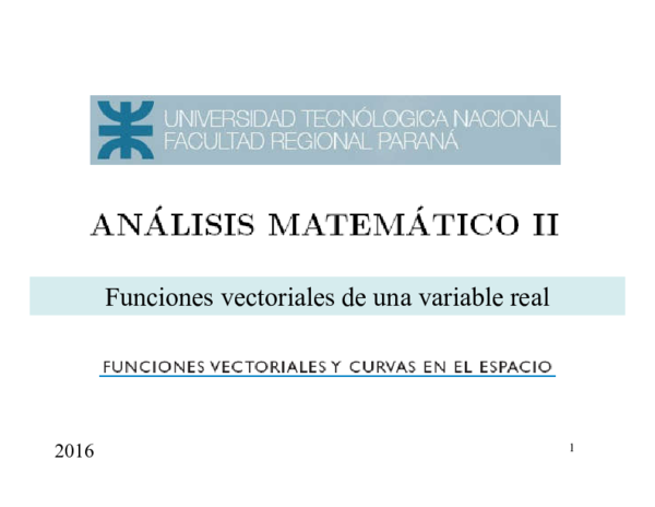 (PDF) Funciones vectoriales de una variable real