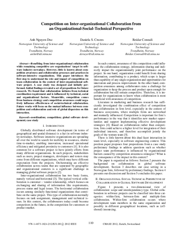 (PDF) Competition on inter-organizational collaboration from an ...