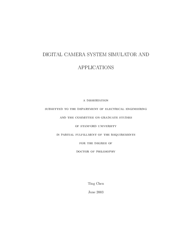 (PDF) Digital camera system simulator and applications Brian Wandell