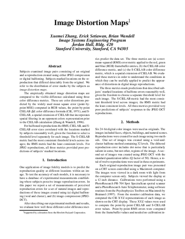 (PDF) Image distortion maps