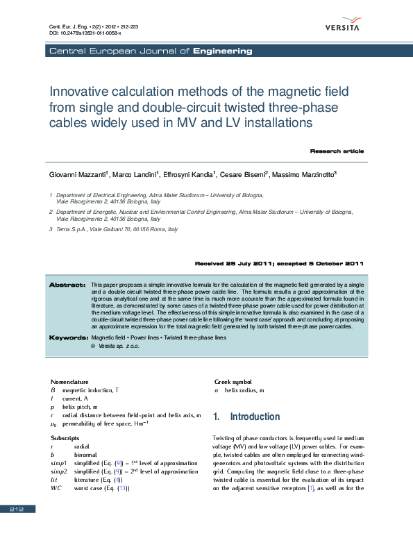 (PDF) Innovative calculation methods of the magnetic field from single ...