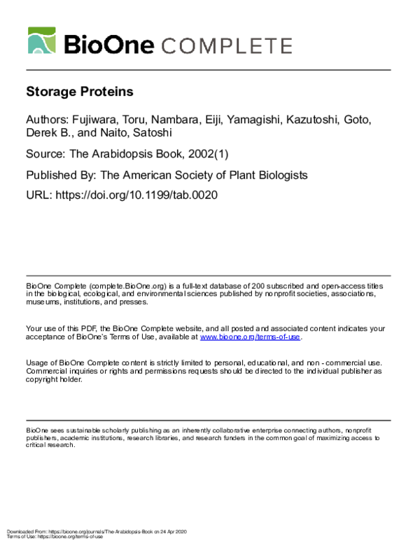 (PDF) Storage proteins