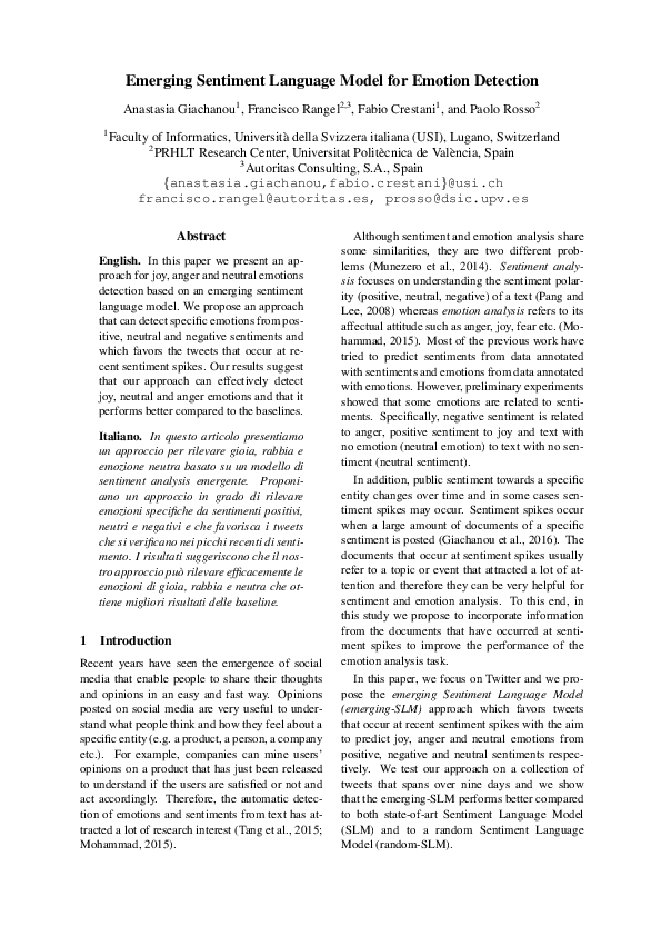 (PDF) Emerging Sentiment Language Model for Emotion Detection