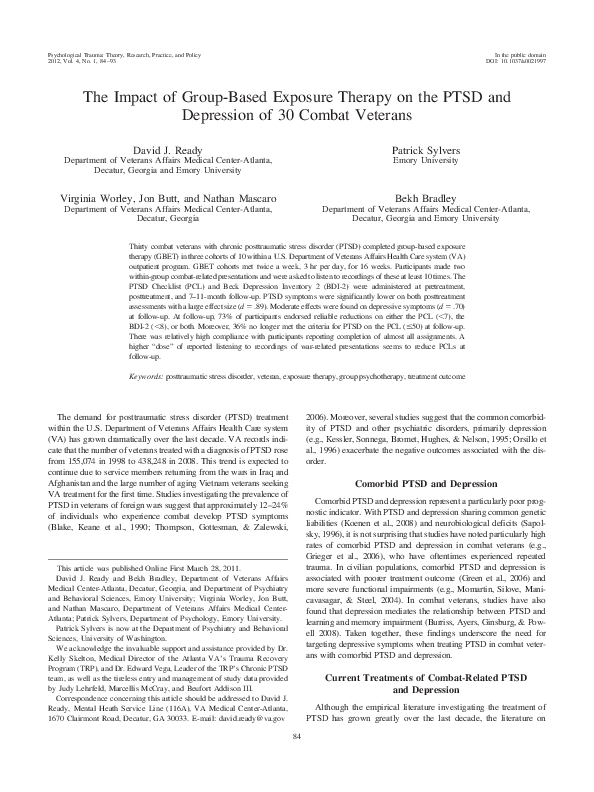 (PDF) The impact of group-based exposure therapy on the PTSD and ...