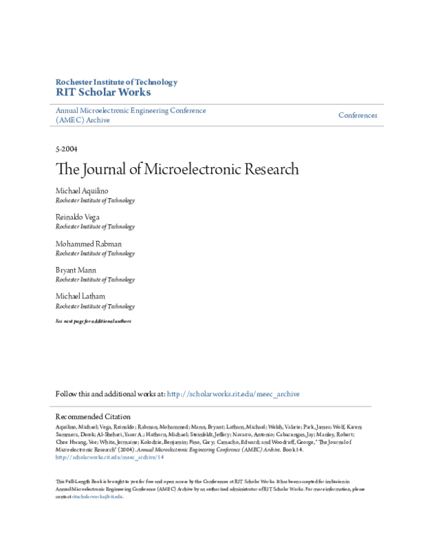 (PDF) The Journal of Microelectronic Research