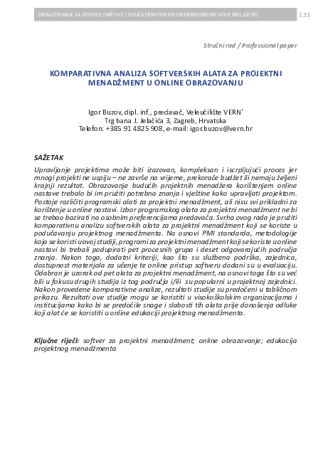 (PDF) A comparative analysis of project management software tools in ...