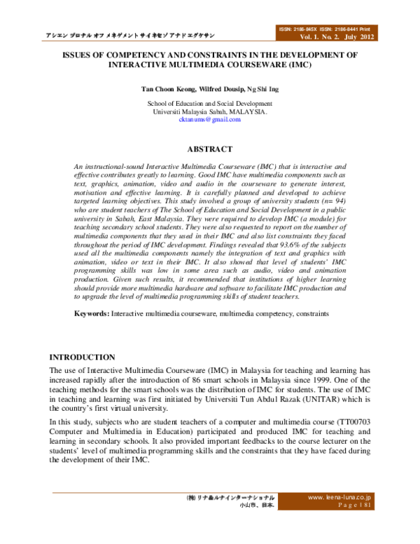(PDF) Issues of Competency and Constraints in the Development of ...