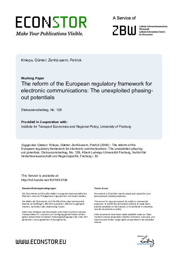 (PDF) The reform of the European regulatory framework for electronic ...