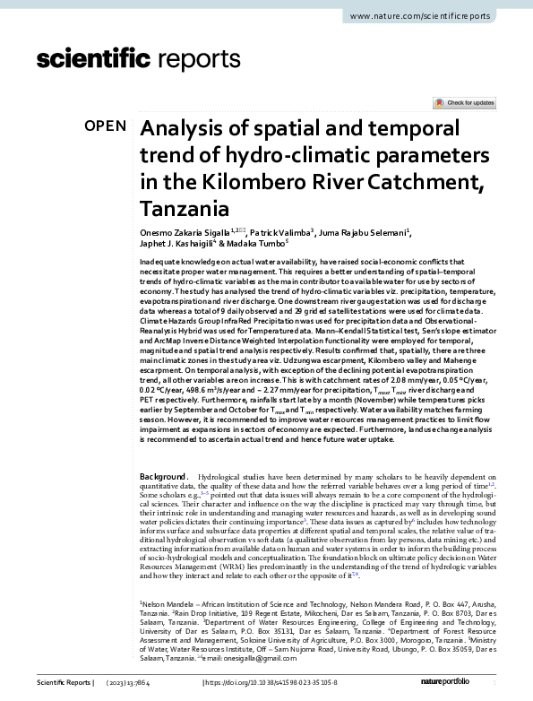 (PDF) Analysis of spatial and temporal trend of hydro-climatic ...