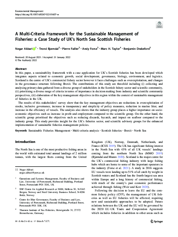 (PDF) A Multi-Criteria Framework for the Sustainable Management of ...