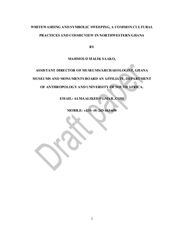 (PDF) Final draft paper Vukale ceremony among the Lobi and Dagaaba - Copy