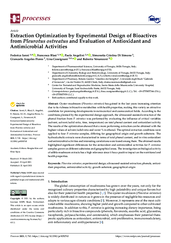 (PDF) Extraction Optimization by Experimental Design of Bioactives from ...