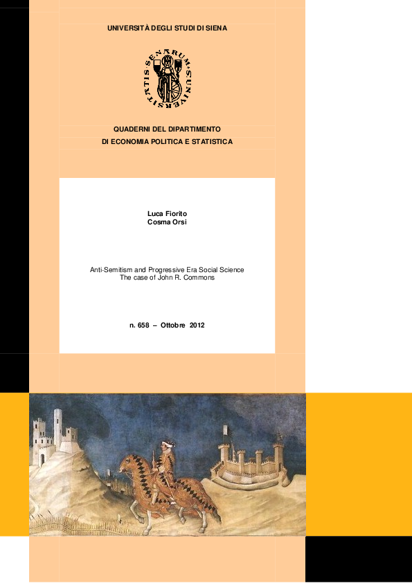 (PDF) Anti-Semitism and Progressive Era Social Science: The Case of ...