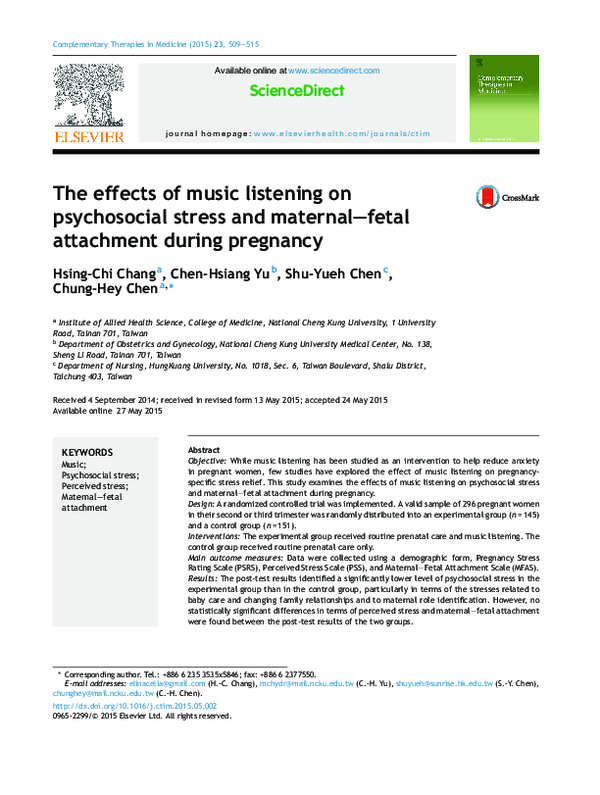 (PDF) The effects of music listening on psychosocial stress and ...
