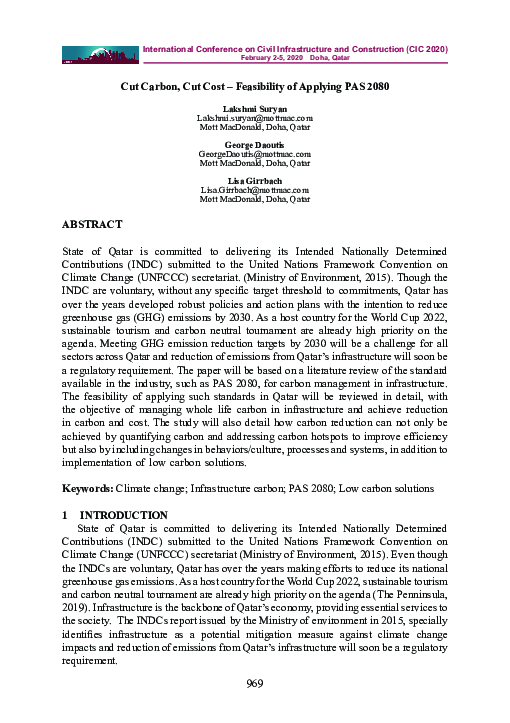 (PDF) Cut Carbon, Cut Cost – Feasibility of Applying PAS 2080