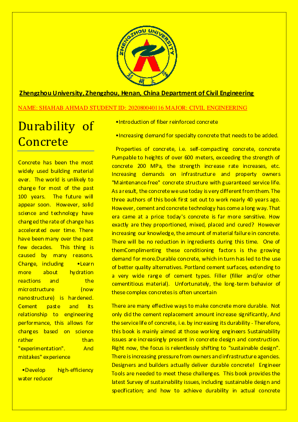 Pdf Durability Of Concrete