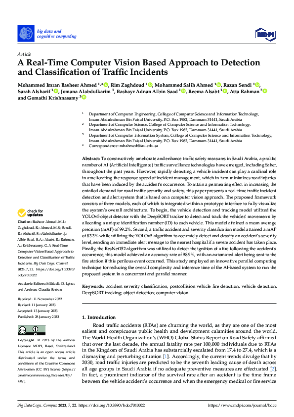(PDF) A Real-Time Computer Vision Based Approach to Detection and ...