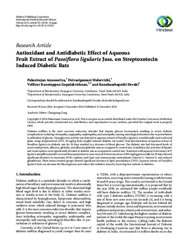 (PDF) Antioxidant and Antidiabetic Effect of Aqueous Fruit Extract ...
