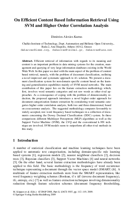 (PDF) On Efficient Content Based Information Retrieval Using SVM and ...