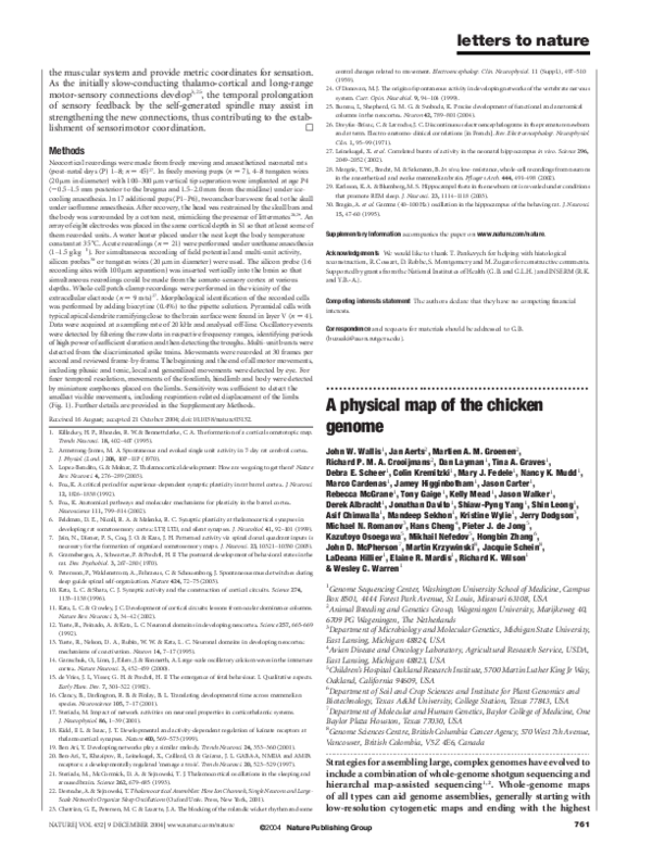 (PDF) A physical map of the chicken genome