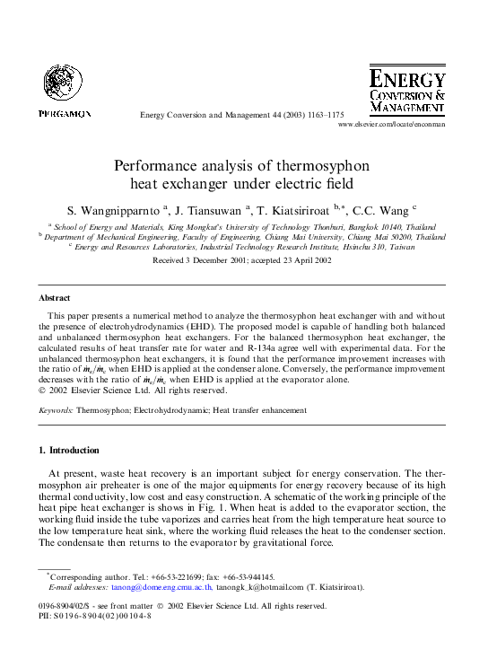 (PDF) Performance analysis of thermosyphon heat exchanger under ...