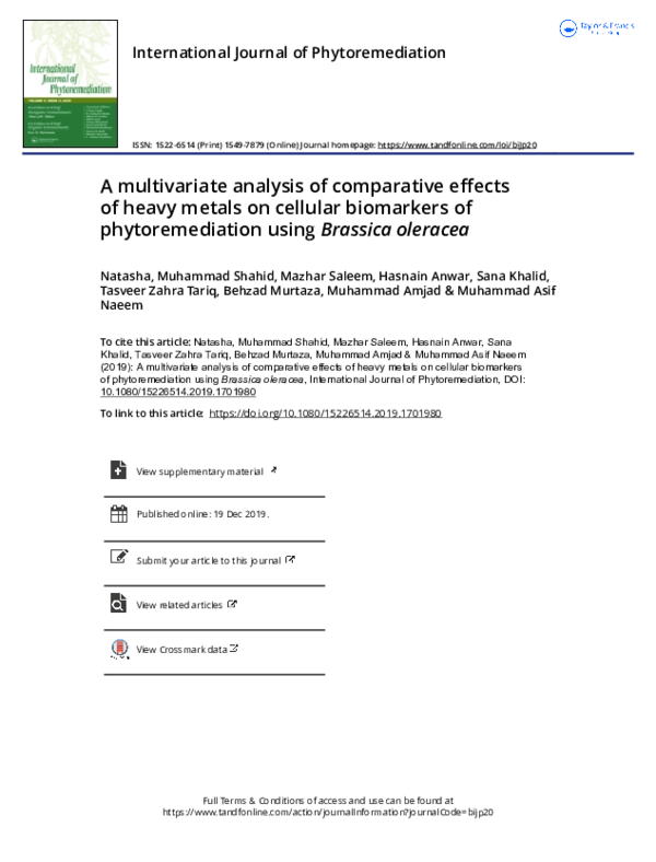 (PDF) A multivariate analysis of comparative effects of heavy metals on ...