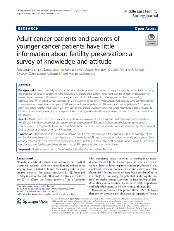 (PDF) Adult cancer patients and parents of younger cancer patients have ...