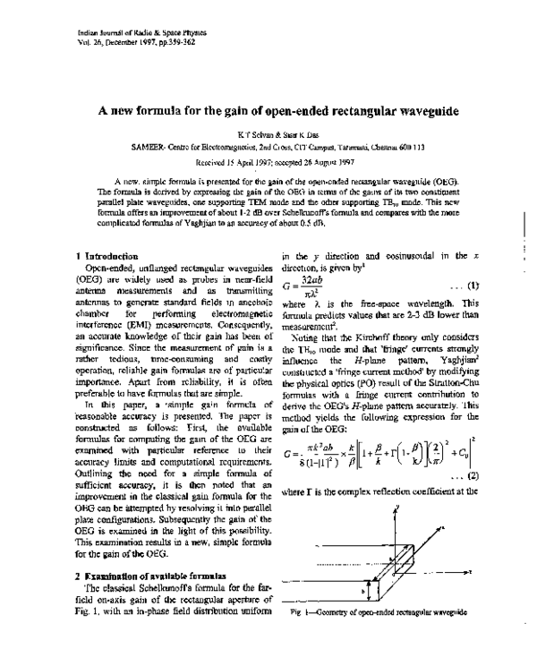 (PDF) A new formula for the gain of open-ended rectangular waveguide