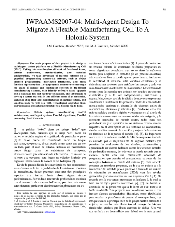 (PDF) Multi-Agent Design To Migrate A Flexible Manufacturing Cell To A ...