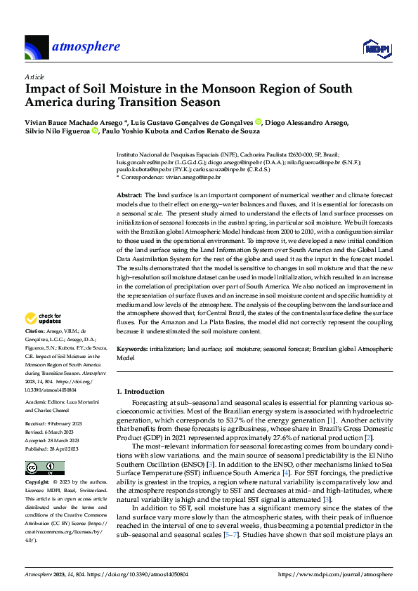 (PDF) Impact of Soil Moisture in the Monsoon Region of South America ...