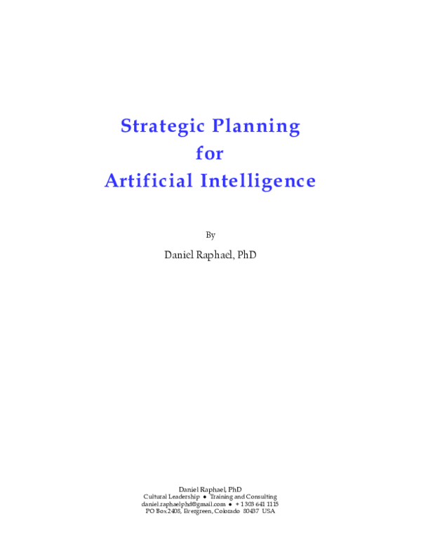 (PDF) .Strategic Planning for Artificial Intelligence